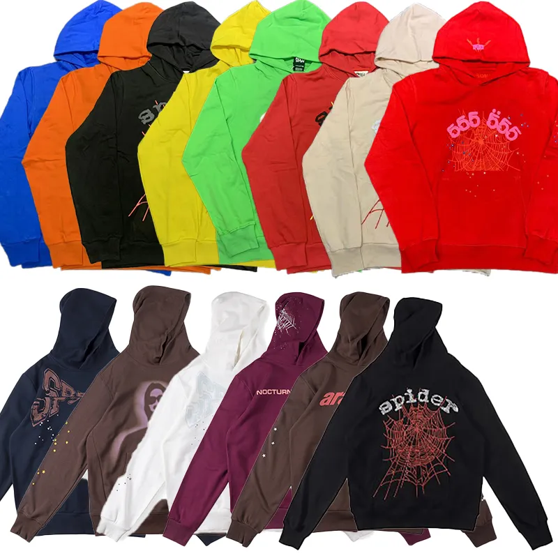 Erkek Hoodies Sweatshirts Örümcek Hoodies Tasarımcı Mens Kazak Kırmızı Sp5der Young Thug 5555555 Melek Erkekler Kadın Hoodie İşlemeli Web Sweatshirt Boyutu S/M/L/XL/XXL