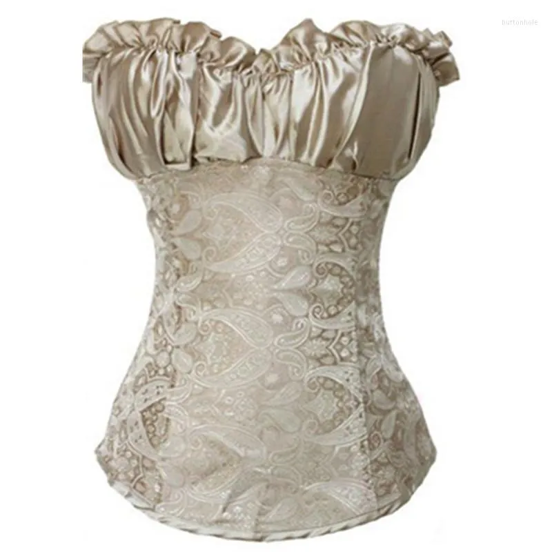 Bustini Corsetti Abito estivo Dimagrante Vita sexy Wimen Bone Traning Shaper Floreale Overbust Corsetto con lacci S-XXL