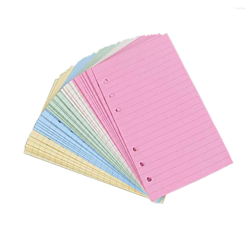 Paper Loose Leaf A6 Refill Binder Planner Lined Filler Inserts Refills Notebook Hole Ruled Sheet Ring Note Colorful Book Journal