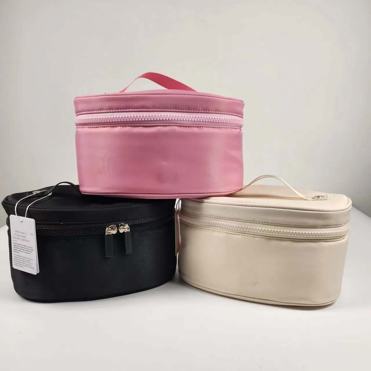 Luxury Lulu Cosmetic Bag Pink Designer Fanny Packs Quitled Grid Bulm Yoga Sport Women Card Holder Men plånböcker Crossbody Lady Black Waterproof Purse