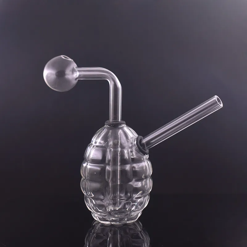 Partihandel glas bong vatten rör runda granade fab ägghapa olja dabb riggar bubbler rökrör med nedslutning olje brännare rör dhl gratis