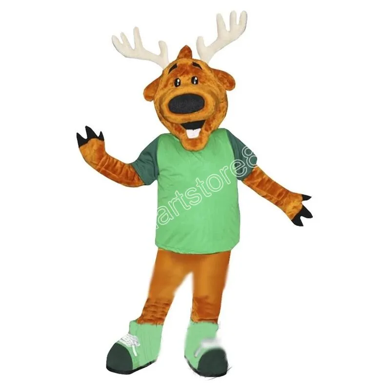 Wysokiej jakości Happy Deer Mascot Costume Carnival unisex strój dla dorosłych rozmiar Halloween Boże Narodzenie przyjęcie urodzinowe ubieranie się promocyjne rekwizyty promocyjne