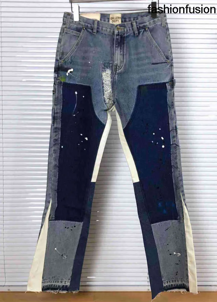 2023 Designer Men Galley pluskanie mikro głośnik dekonstrukcji Dekonstrukcja splicing narzędzi dżinsy męskie spodnie designerskie