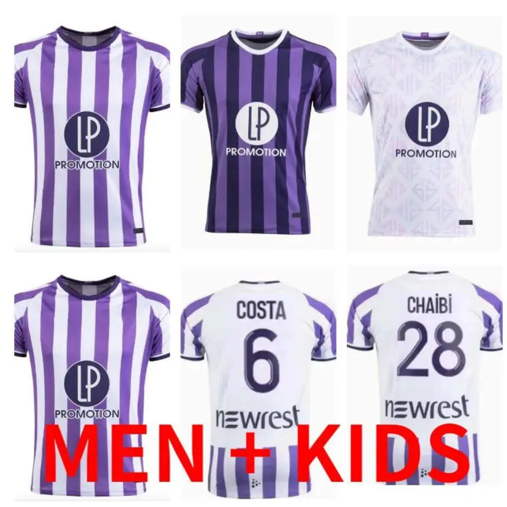 Qqq8 Tolosa maglie da calcio Dallinga casa lontano Maillot De Foot 2023 2024 uomini kit magliette da calcio uniformi Aboukhlhl Onaiwu Chaibi Genreau