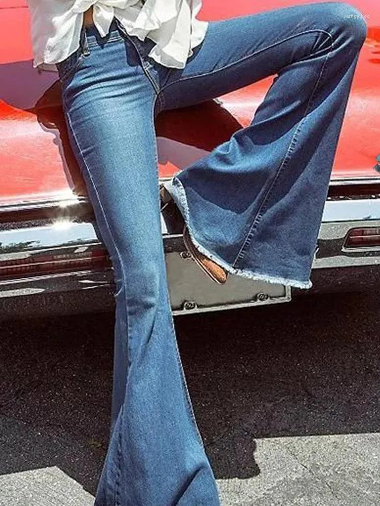 Dames jeans hoge taille wijd been wijd uitlopende zomer skinny casual mode dames vintage streetwear vrouwelijke volledige lengte slank