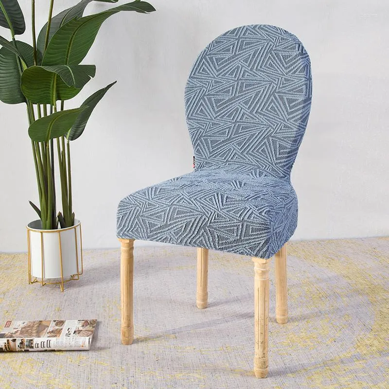 Capas de cadeira 1 peça geométrica Jacquard Craft Tampa redonda redonda de arco Grande sede para jantar elástico Home Modern Stool