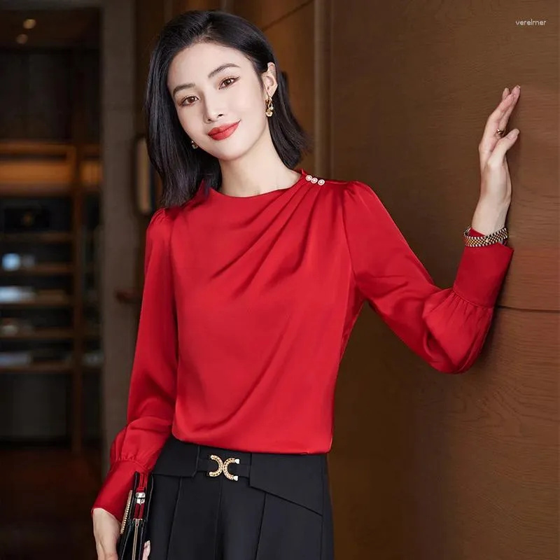 Women's Blouses Long Sleeve Shirts OL Styles Women Business Office Work Wear Career Elegant Spring Autumn Professional Tops Clothes