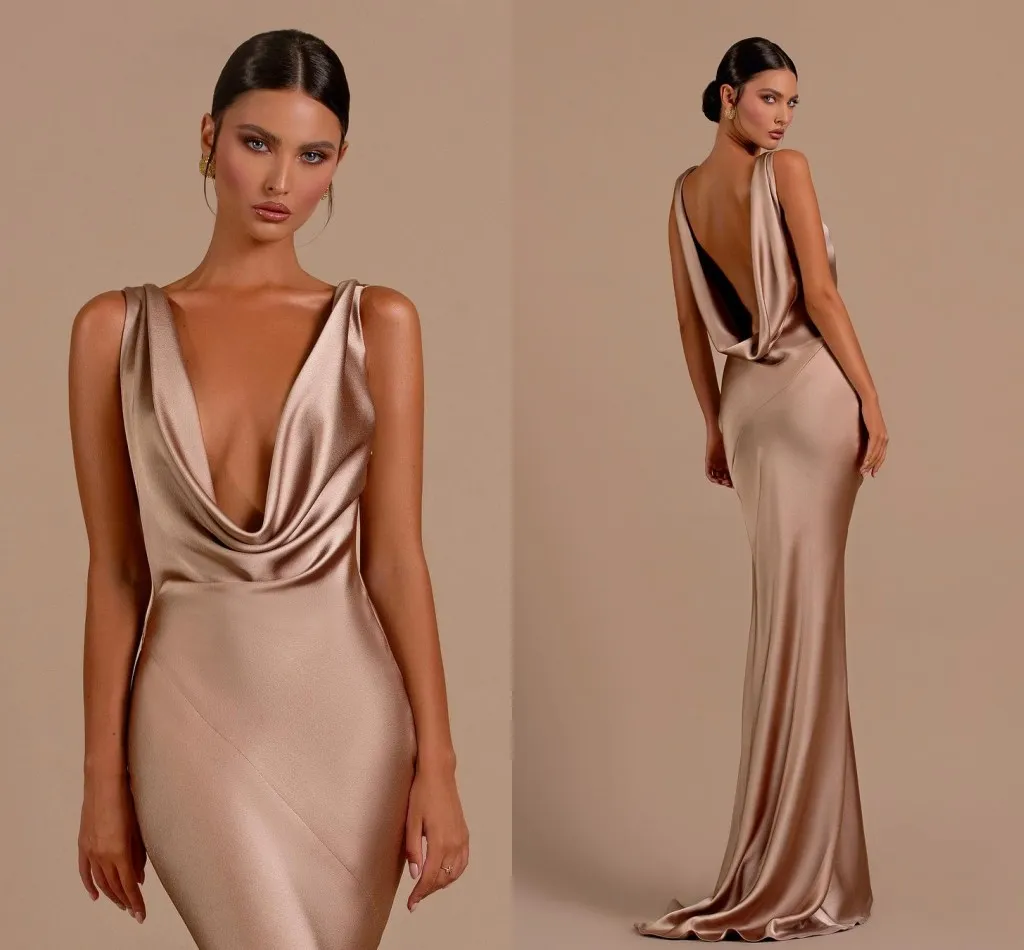 Simple Wedding Guest Dresses, Deep V-neck Bridesmaid Dresses, Newest Long Prom Dresses Simple Wedding Guest Dresses, Deep V-neck Bridesmaid Dresses, Newest Long Prom Dresses