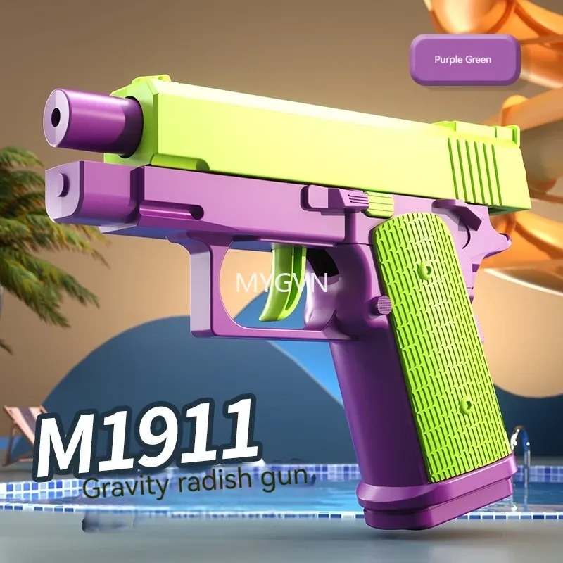 3D Radish Toy Gun Model kan inte skjuta M1911 Pistol Desert Eagle Tom Load Hang-up 3D Printing Fidget Toy for Boys Decompression Moive Prop