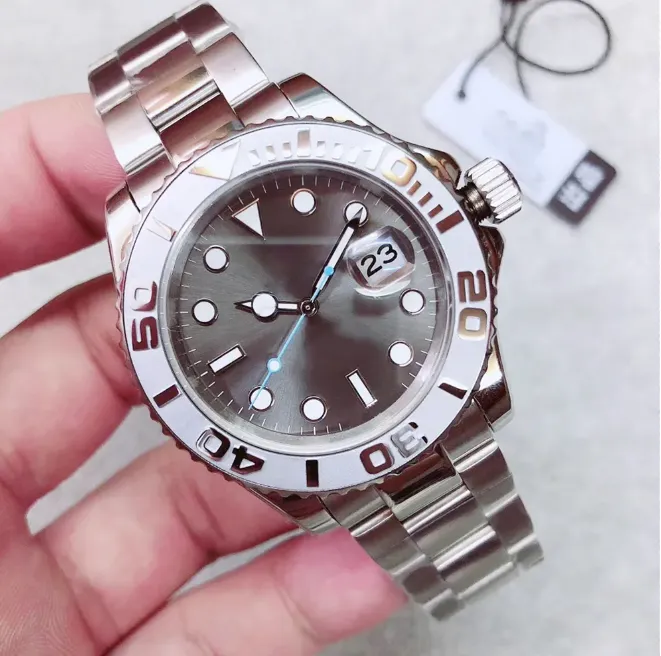 ST9 Watches Stainless Steel Automatic Mechanical Watch Men Quality 40MM Platinum Dial Floding Clasp Sapphire Glass Mens Wristwatches U1 jason007