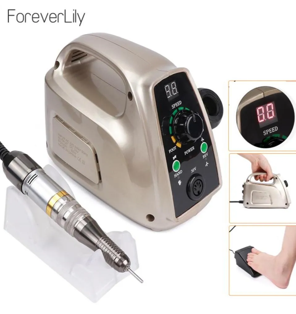 Fuerte taladro eléctrico para uñas de 65w, máquina de manicura de 35000rpm, herramientas de pedicura, accesorios, brocas, lima, equipo de decoración de uñas con LCD3143936