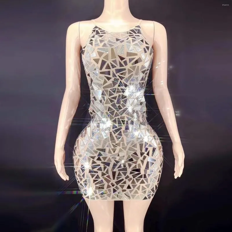 Casual Dresses Sparkly Silver Mirrors Sleeveless Mini... From Shasamei, $61.58 | DHgate.Com Casual Dresses Sparkly Silver Mirrors Sleeveless Mini... From Shasamei, $61.58 | DHgate.Com