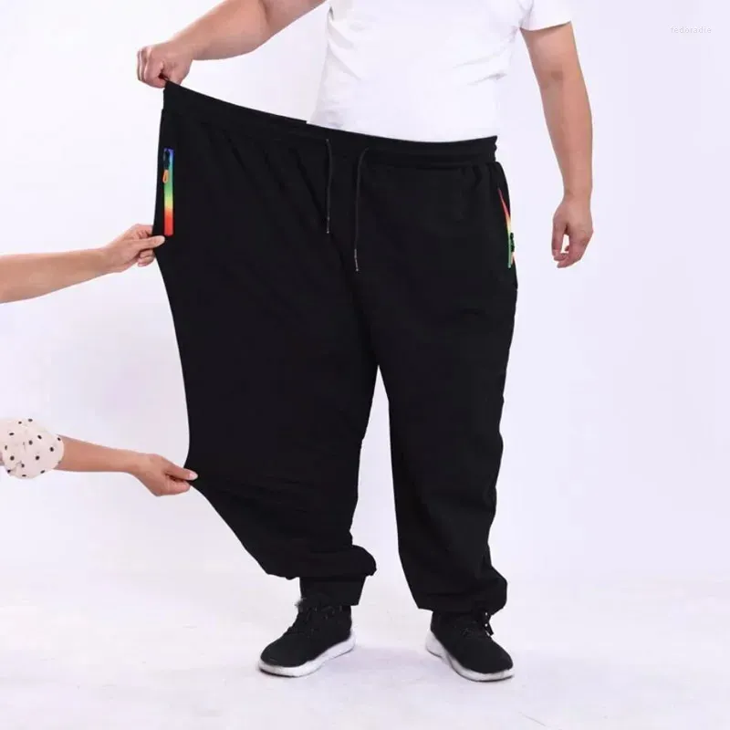 Herenbroeken Heren 9XL 10XL Elastische taille Grote maten Joggingbroek Los Casual Groot Zwart Grijs Joggers Potlood 200 kg 56 Kleding