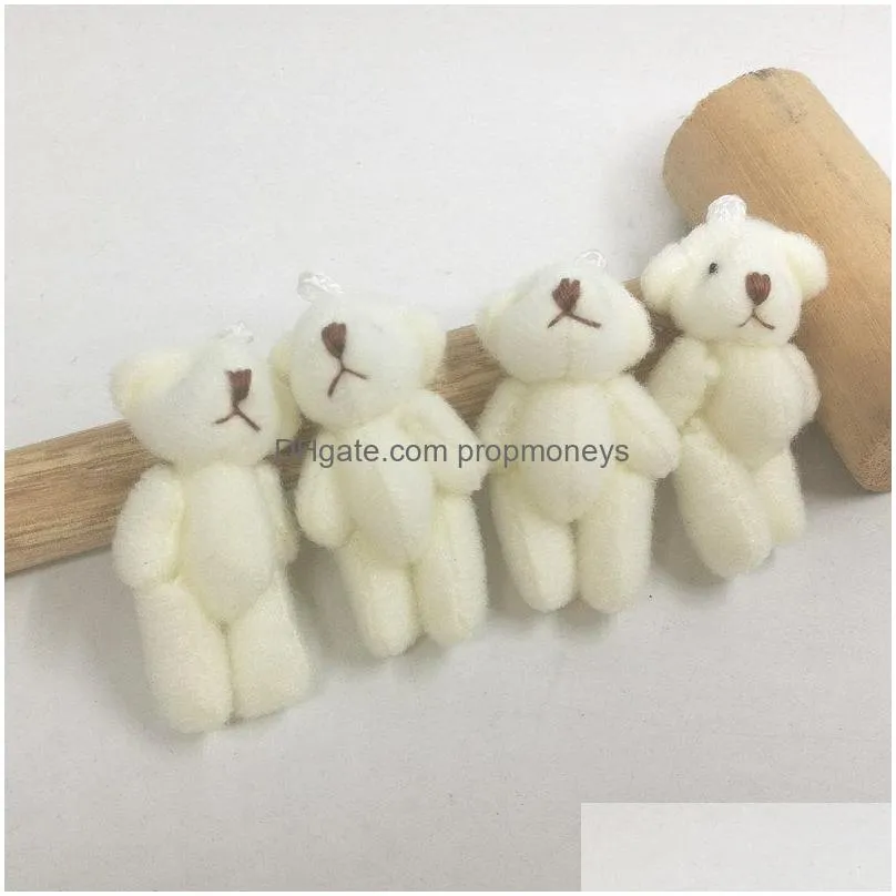 Stuffed & Plush Animals Whole 60Pcs Kawaii Small Joint Teddy Bears Stuffed Plush 4 5Cm Toy Teddy-Bear Mini Bear Ted Toys Wedding Gift Dhtei