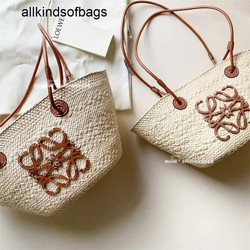 Luxury Woven Basket Bag - Anagram Design, Stylish Beach Tote