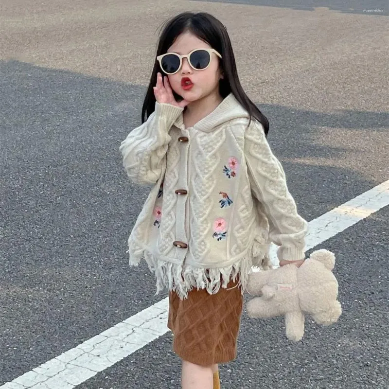 Kledingsets Winter baby meisjes gebreide kleding klein meisje vest gebreide shorts tweedelige outfits vintage peuter trui kapmantel