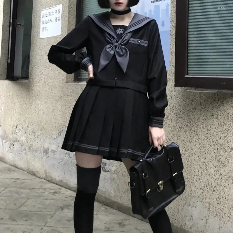 Black School Uniform for Girls - Japanese Korean Sailor Suit JK Uniform  Set, College Middle Student Pleated Skirt Seifuku Costume - Shop Now! from  Dhgate Clothing Sets - price 41.97