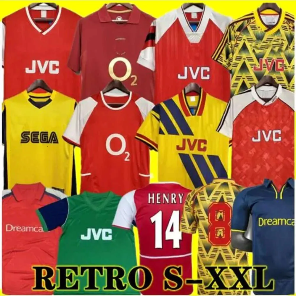 Qqq8 Highbury Thuisvoetbalshirt Voetbalshirt Vintage Pires Henry Reyes 02 03 Retro 05 06 98 99 Bergkamp 94 95 Adams Persie 96 97 Galla