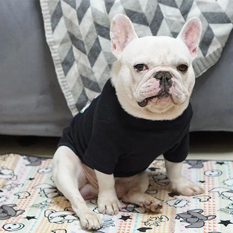 Köpek Giyim Pug Tshirt Chihuahua Kaniş Kostüm Damlası PC1047 Siyah/Beyaz