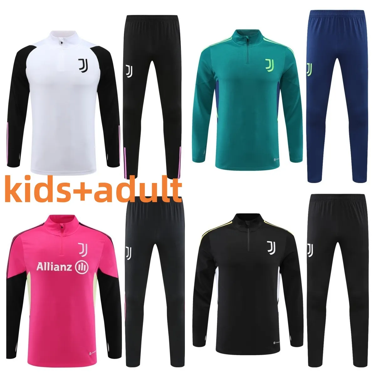 Juventus Soccer Training Kit Football Tracksuit, Short Sleeve Jersey Set,  Jogging Suit, Chandal Futbol, Survêtement Foot