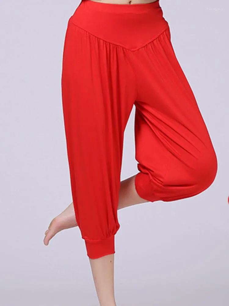 Abbigliamento da palcoscenico Sport a vita alta Pantaloni tradizionali cinesi larghi Yoga Danza da sera Costume da donna Festival orientale Hanfu Pantaloni a gamba larga