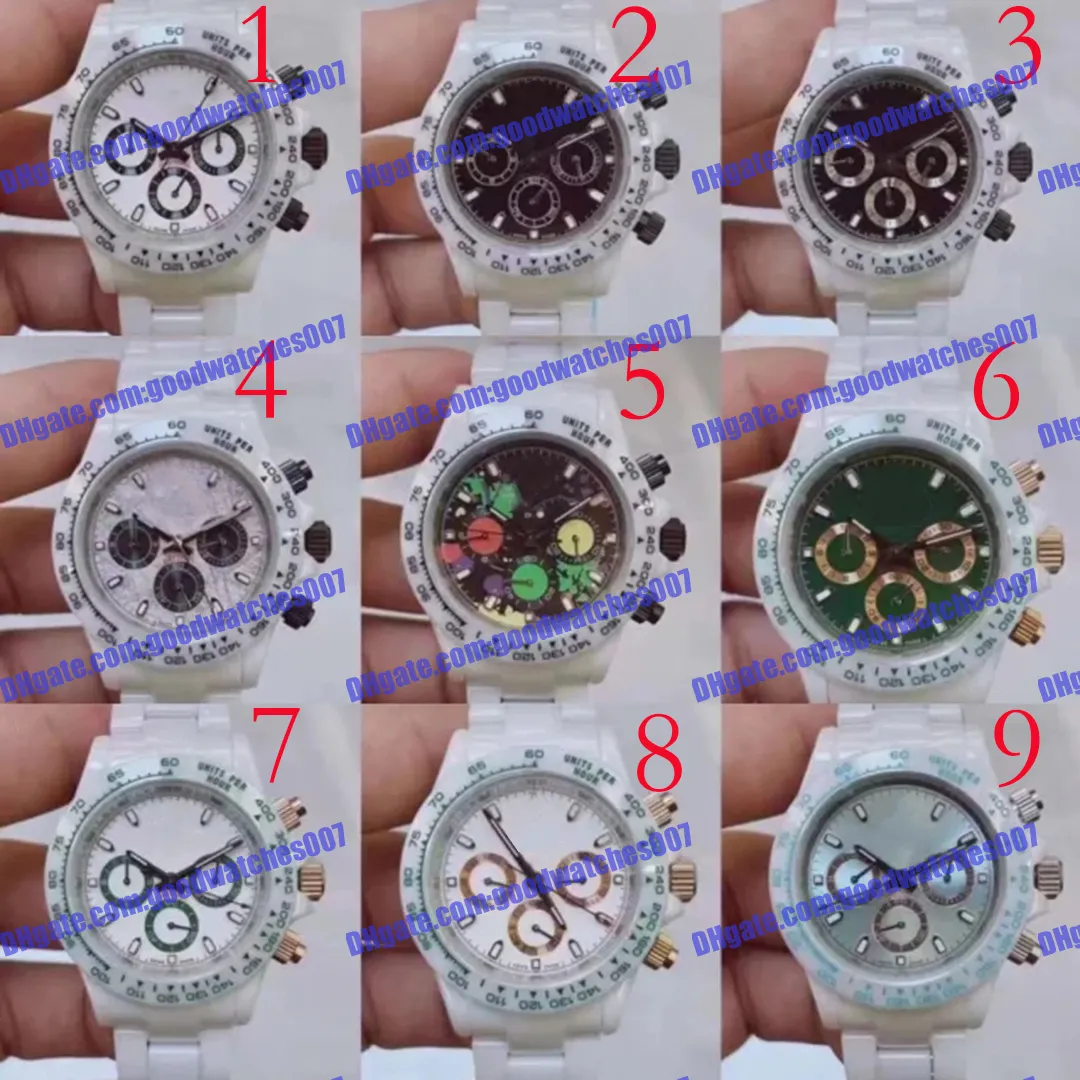 9 Model U1 Make Luxury Men's Automatyczne zegarki mechaniczne 116520 116506 1165000 40 mm Czarna zielona tarcza Biała ceramiczna zegarek męski stal nierdzewna bez czasu zegarek kodowy