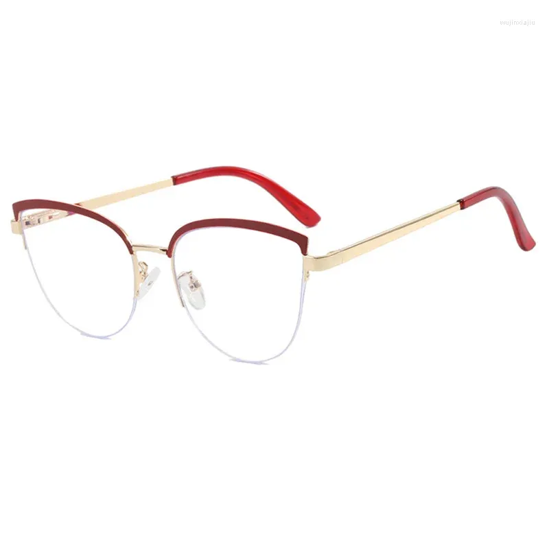 Okulary przeciwsłoneczne modne okulary przeciw niebiesko -lekkie blok Kobiety Ultralight stopowa rama okular Kobiety okulary