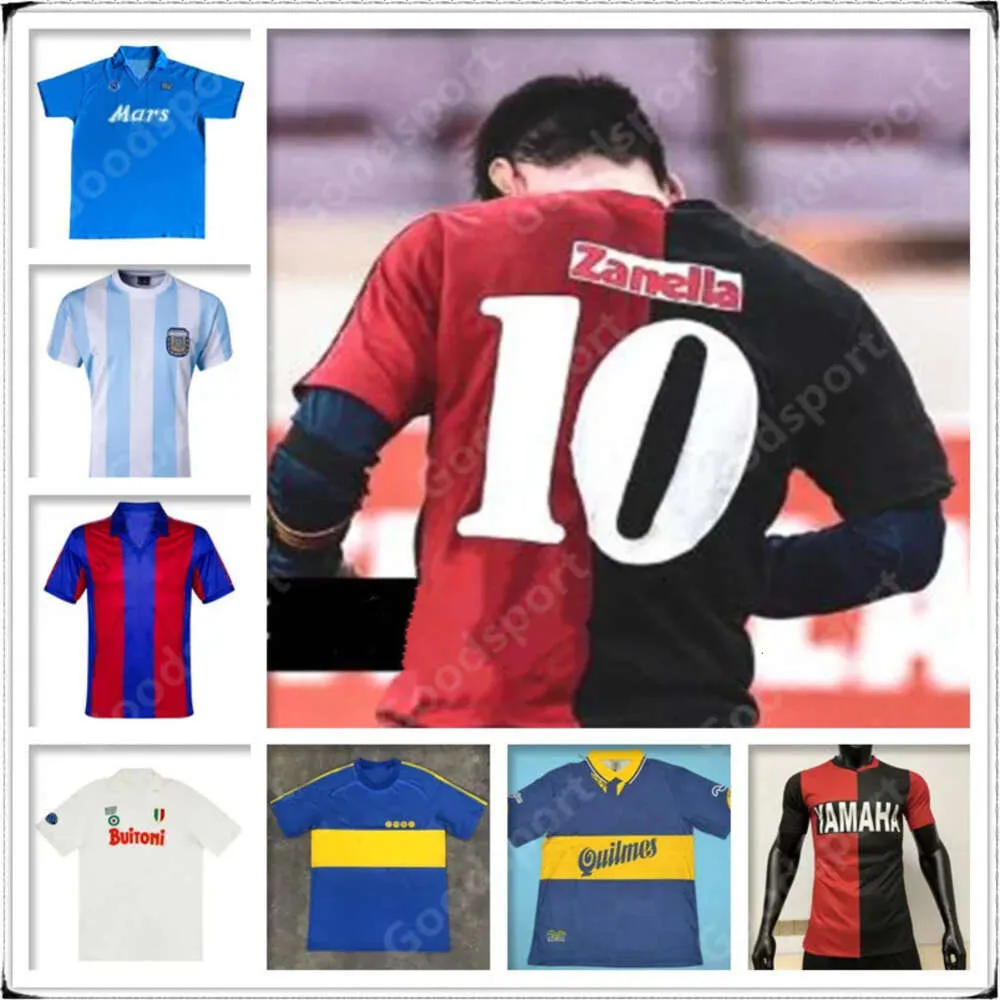 QQQ8 Retro Newells Old Boys Soccer Jerseys 78 86 85 Maradona 82 83 93 Boca M E S I 87 Neapol Napoli Football Shirt Kits Sport