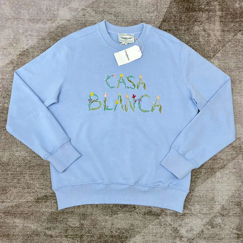 24SS Casablanca-S Man 디자이너 스웨트 셔츠 새로운 Casa Round Neck Unisex 긴 슬리브 스웨터 풀오버 점퍼 후드