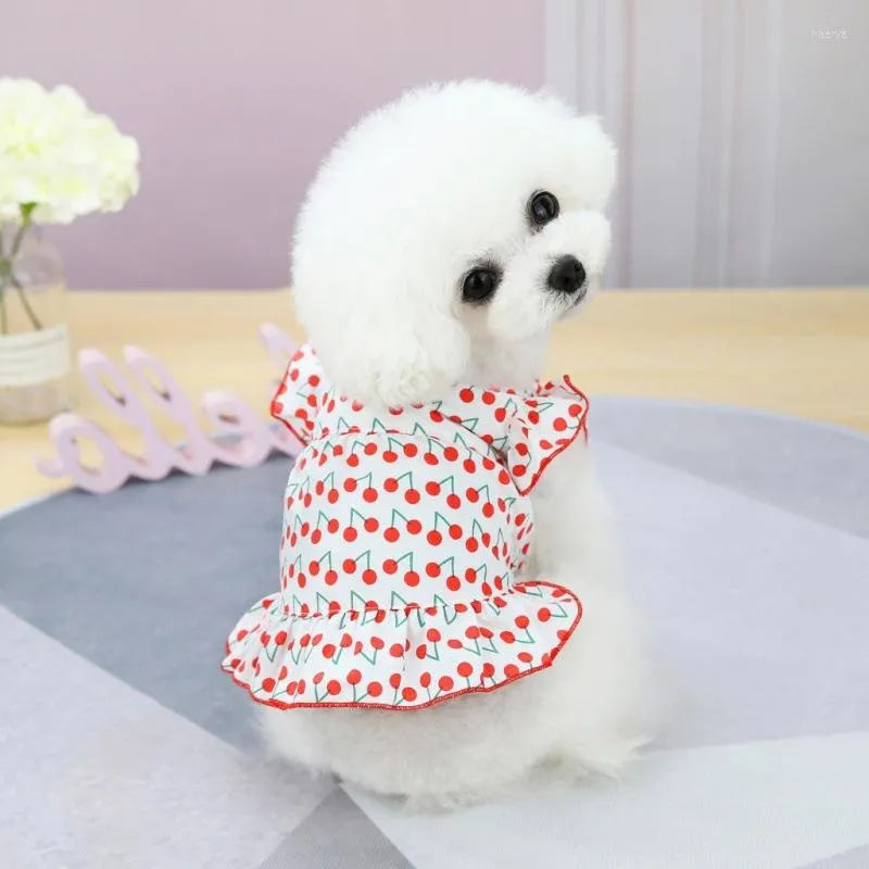 Dog Apparel Puppy Skirt Clothes Summer Teddy Small Vest Pet Wholesale Cherry Sleeve