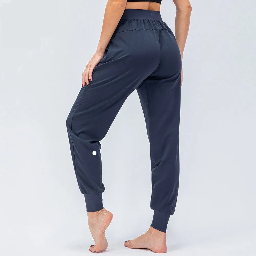 LUs femmes Yoga neuvième pantalon en cours d'exécution Fitness Joggers avec poche à glissière taille haute élastique décontracté Jogging lus lenen 4485ess