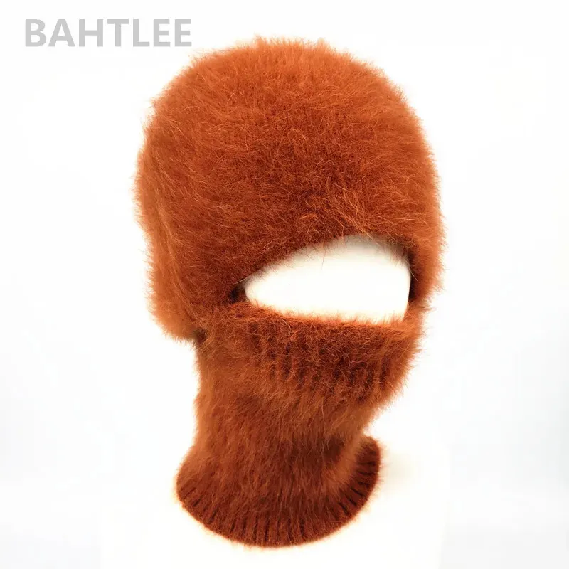 Bonnet / Casquettes de crâne BAHTLEE Masque de ski d'hiver Balaclava Angora Lapin Chapeau tricoté Écharpe Cache-cou pour hommes ou femmes Casquette polaire 231102