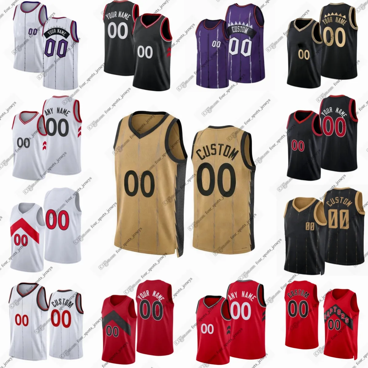 Custom Printed 24 New Pascal Siakam Basketball Jersey Jakob Poeltl O.G. Anunoby Gary Trent Jr. Dennis Schroder Otto Porter Jr Garrett Temple Gradey Dick