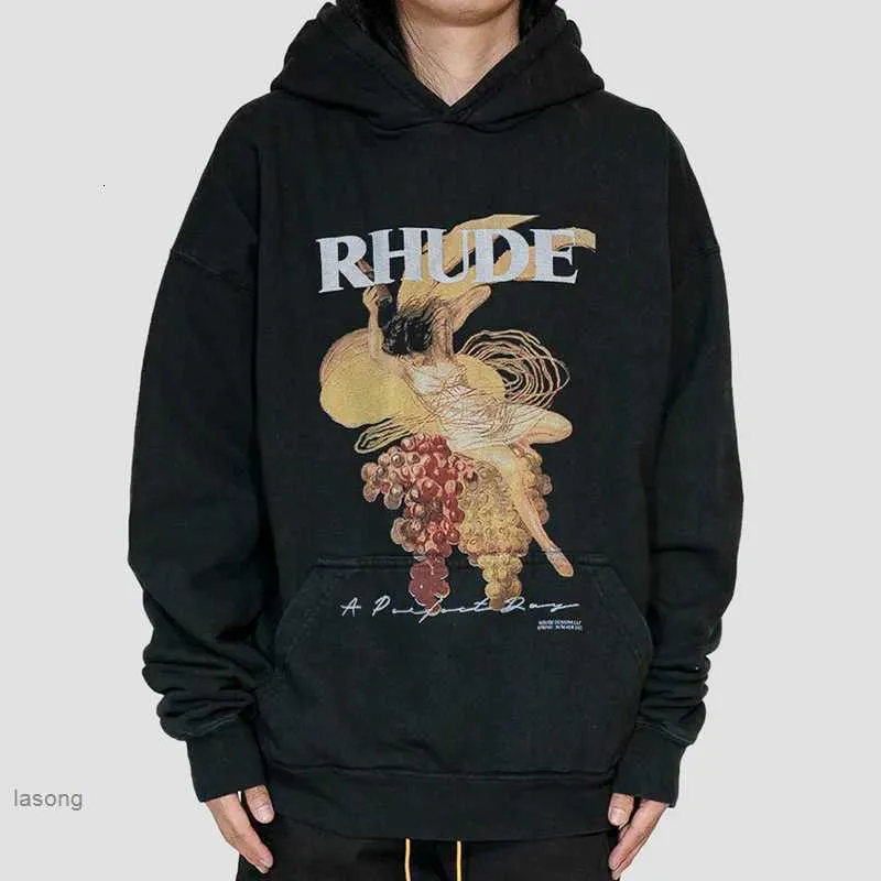 Руд -виноградный принцип Принт High Street Fashion Brand Lake Hooded осень и зимний свитер мужской пары pulloverp8rp