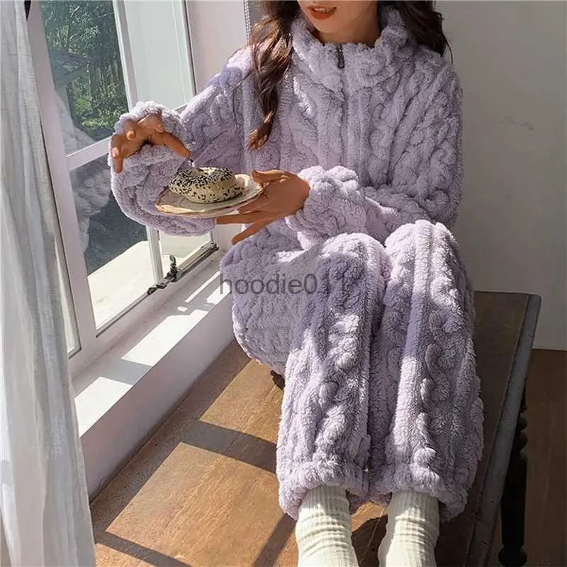 Cozy Winter Pajama Set For Women Thickened Purple Velvet Pants, Long Sled,  Heated For Home Comfort L231101 From Hoodies011, $3.48