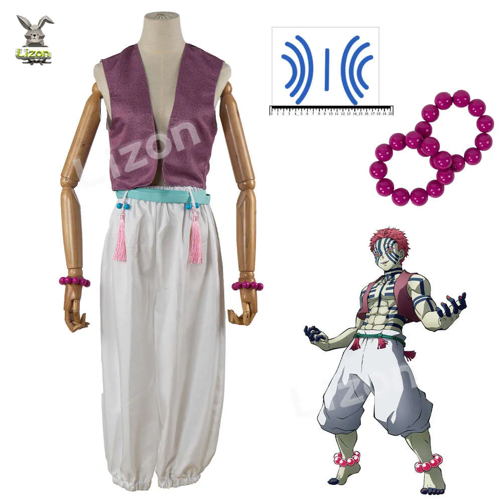 Disfraz De Anime Demon Slayer Komi, Peluca, Chaleco Akaza, Trajes