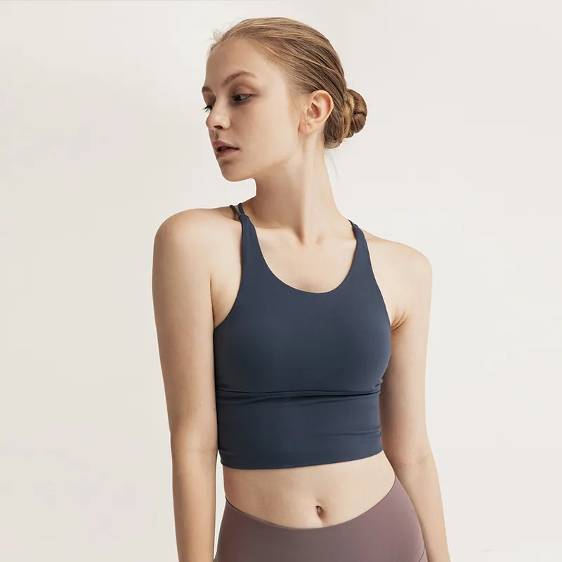 LU-087 with logo yoga bras new sports下着女性衝撃プルーフランニングフィットネスビューティーバックヨガベストプラスサイズブラジャー