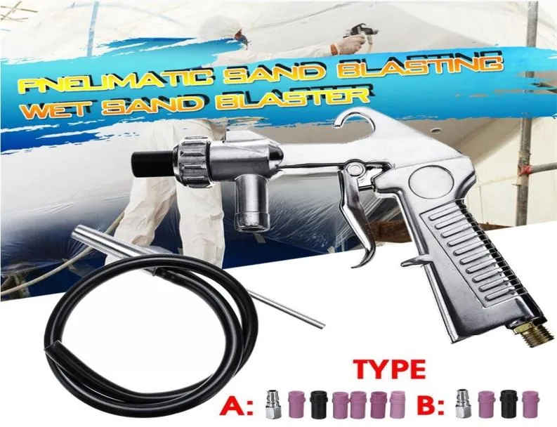 7st slipande luftsandblästring pistol kit 1 keramiskt munstycke 1 stål munstycke 1 sand sugrör industriell sandblaster pistol 2208157986674