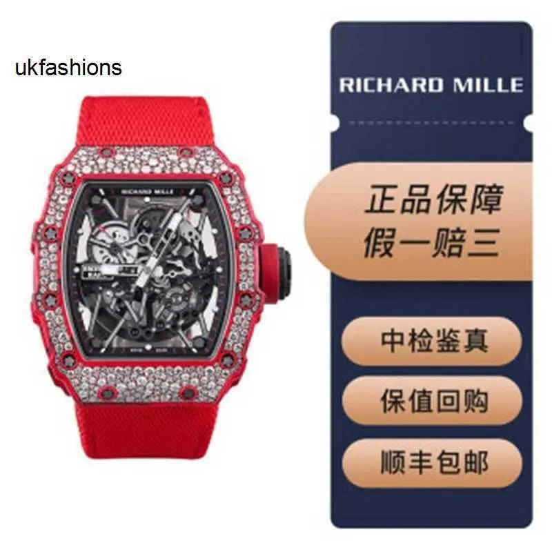 Mechanical Sports Watches Richardmiler MENSWWATCHES WOMENT Damskie zegarki Mens Series 3502 Snowflake Diamond Red Devil Ultimate Edition z gwarancją C HBUB