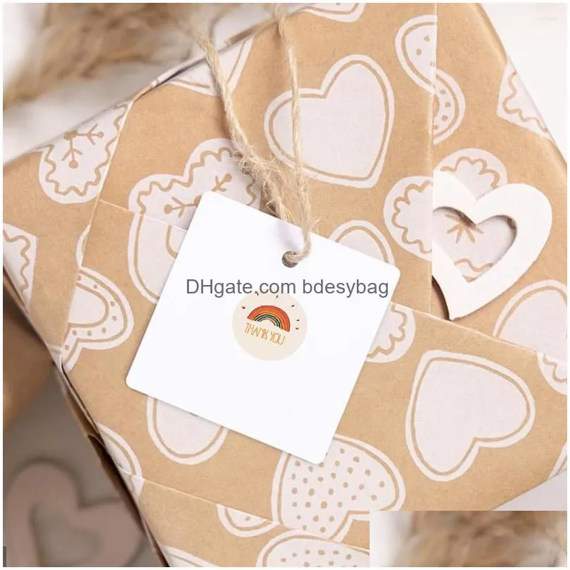 Gift Wrap Gift Wrap 500 Pcs 1 Thank You Stickers Cute Weather 4 Design Kids Birthday Envelope Seals Labels Drop Delivery Home Garden F Dhtqz