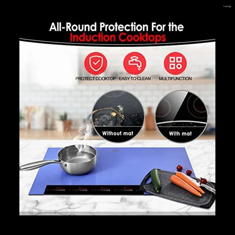 Induction Cooktop Mat Heat Insulation Pad Silicone Cooktop Scratch  Protector Cover Non-Slip Pads For Magnetic