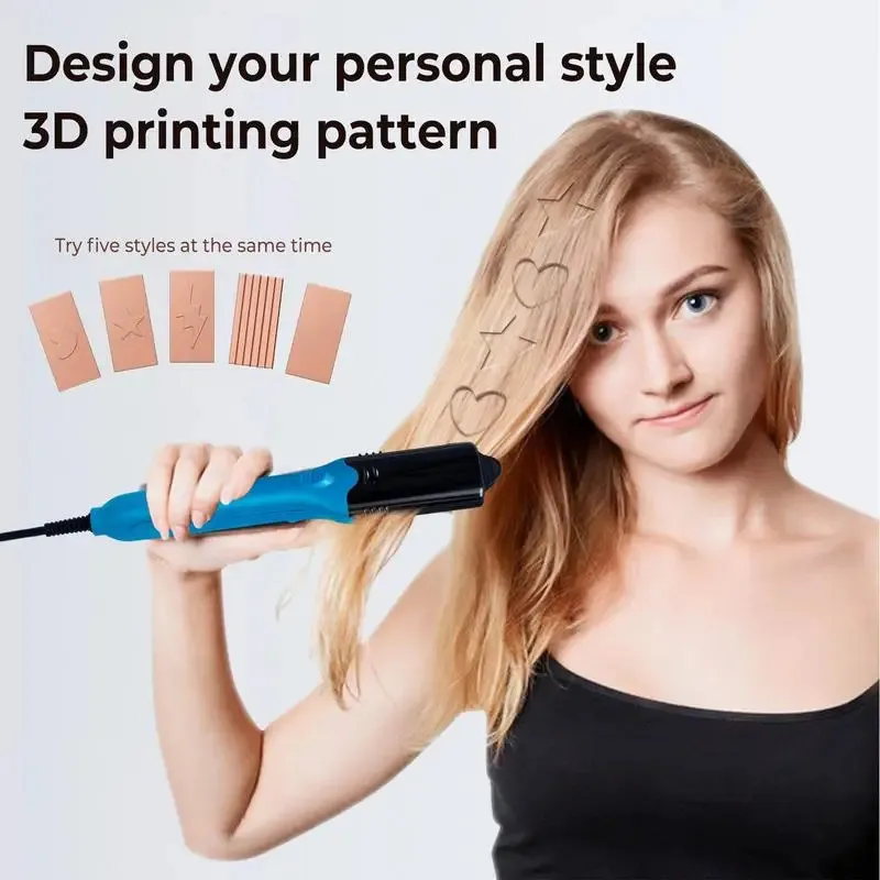 Hair Straighteners Styling Irons 3D Image Curling Iron With 360 Degree Swivel Rope 5 Different Plates Tool Household Beauty Tools 231101