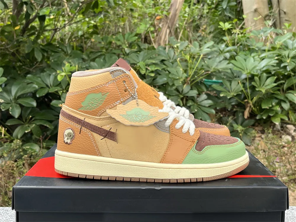 Zion Voodoo Style Basketball Shoes High Top, Oil Green Flax