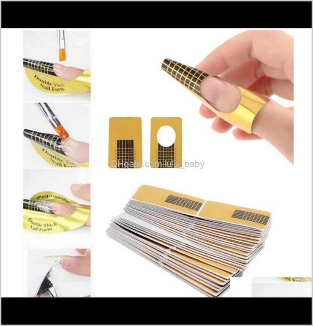 100PcsLot Nail Art Extension Autocollant Guide Forme Acrylique Professionnel Outils À Ongles Gel Vernis À Ongles Curl Conseils Pour Femmes F6Pys Cmfnr7917719