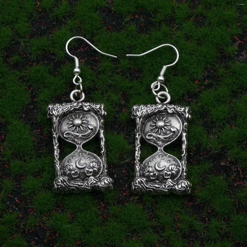 Boucles d'oreilles femmes charme soleil lune sablier pendentif rétro temps accessoires cadeau