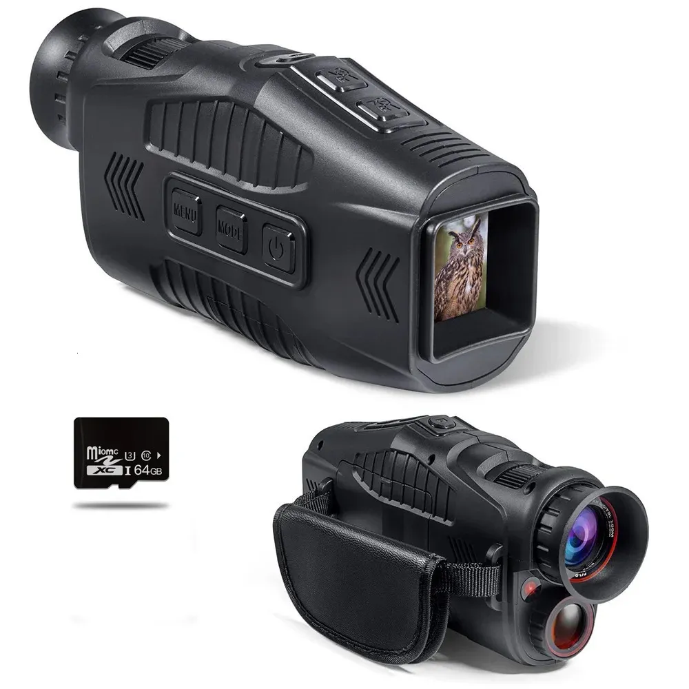 Monóculos 1080P HD Dispositivo de visão noturna monocular recarregável infravermelho 5x óculos de zoom digital caça acampamento telescópio gravação ao ar livre 231101