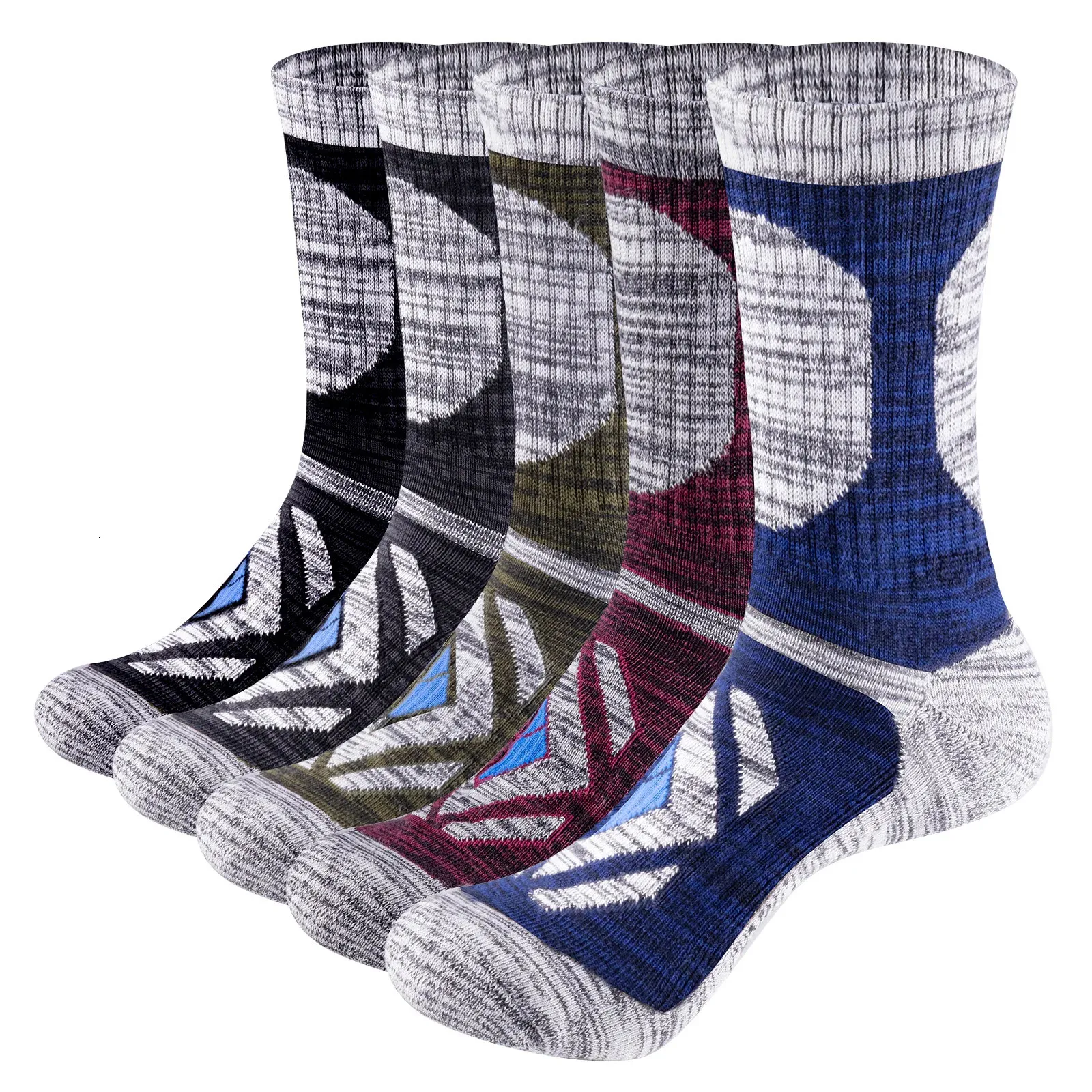 Sports Socks YUEDGE Men's Moisture Wick Breathable Cushion Crew Work Socks Thick Cotton Outdoor Sports Socks For Men Size 37-46 EU 231102