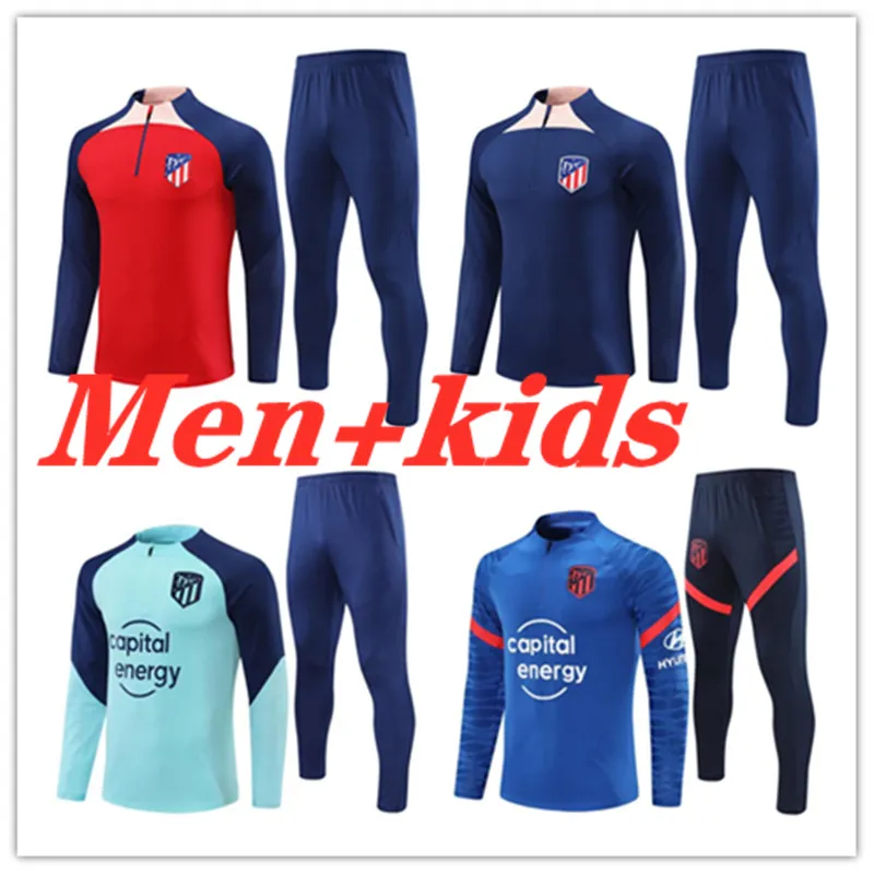 2023 2024 niños adultos Atlético de Madrid Chándal Chandal Futbol Fútbol Traje de entrenamiento 23 24 Madrid Ropa deportiva Sudadera Fútbol Kit de entrenamiento Survetement