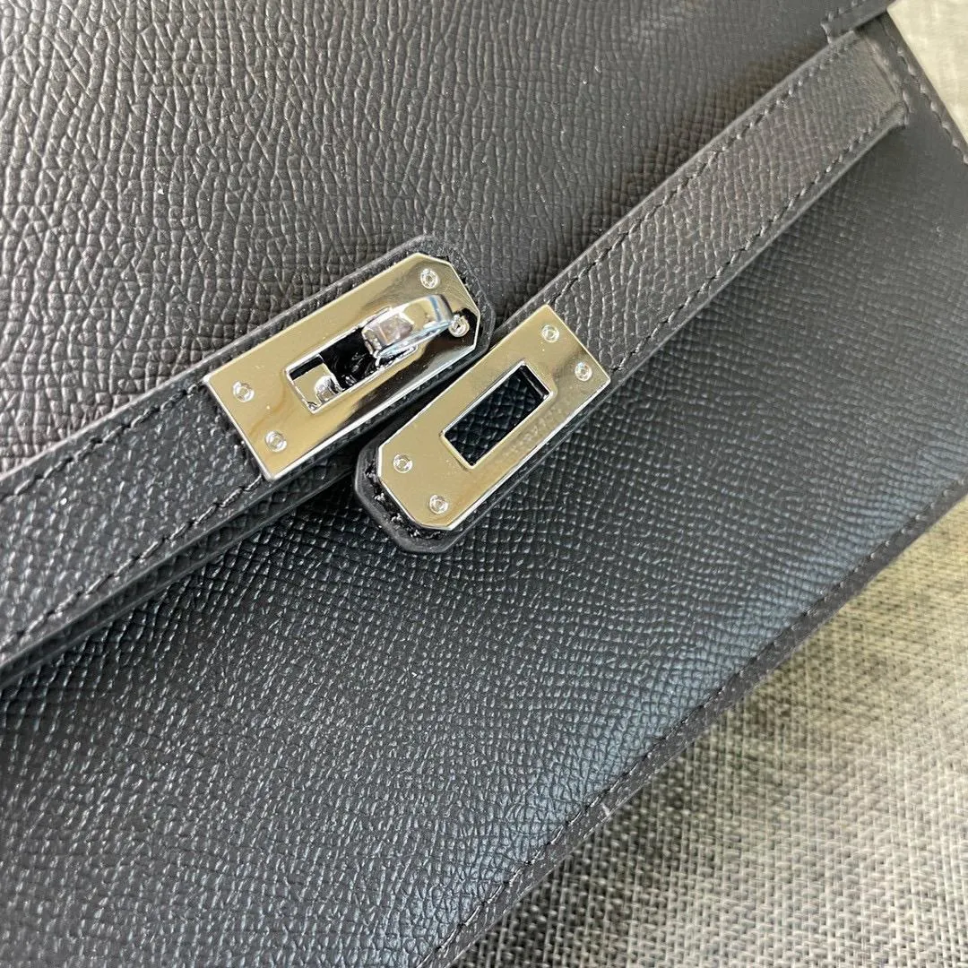 Cowhide purse and outlet wallet set