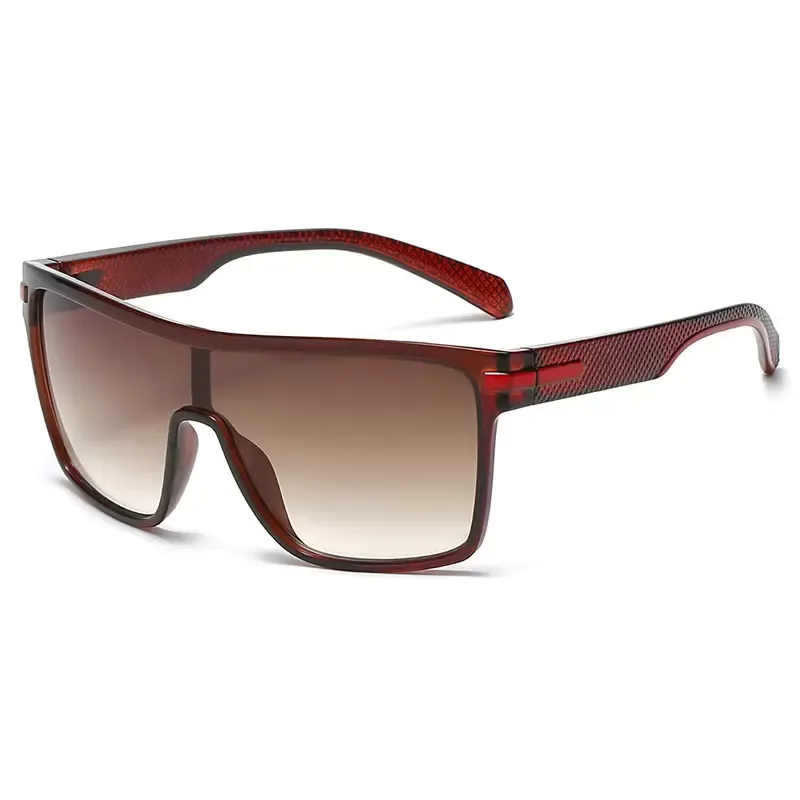 Lunettes de soleil surdimensionnées pour hommes et femmes, lunettes Sungod rétro marron, monture complète, décoloration, plage, cyclisme en plein air